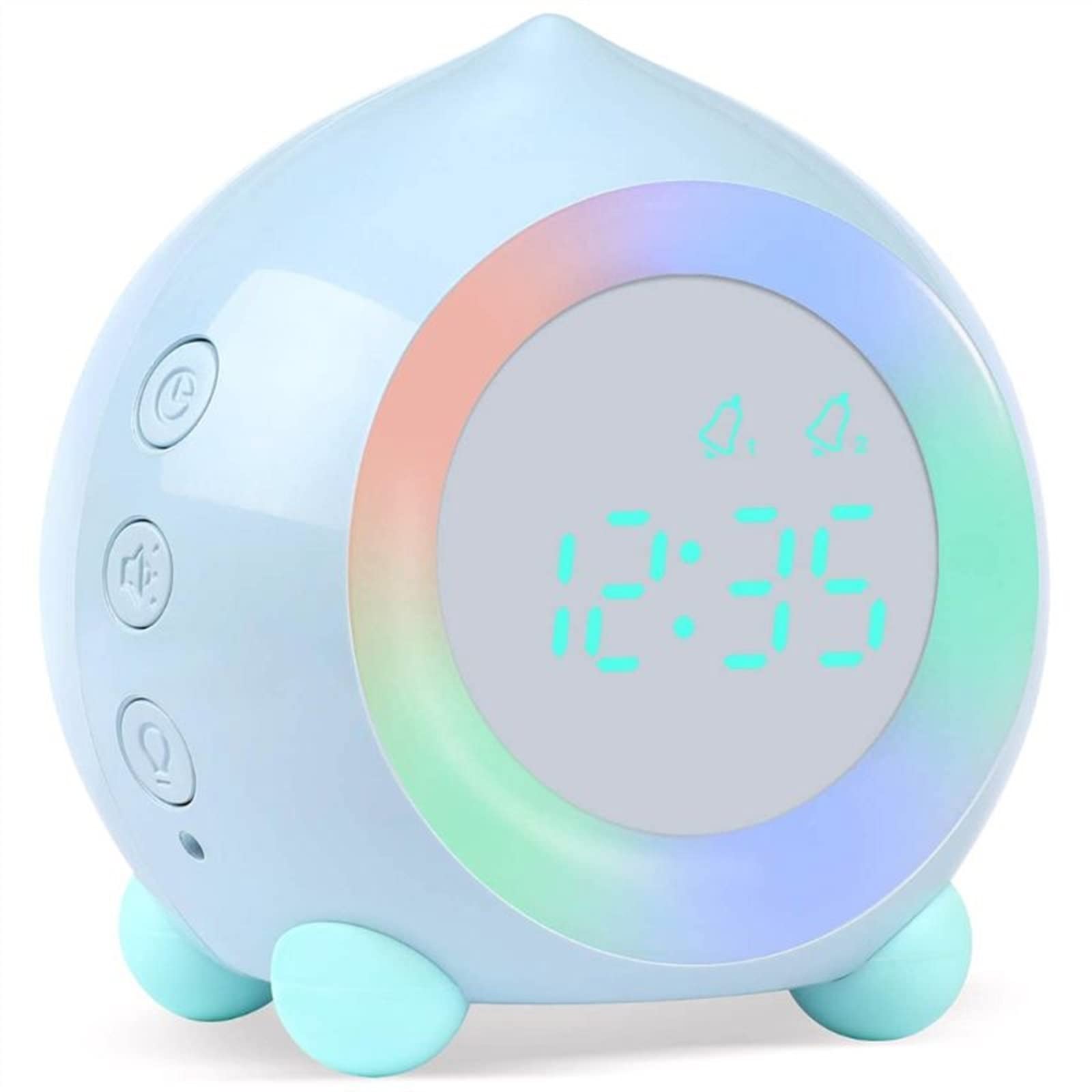 Despertadores/Relojes Alarma Reloj Despertador Digital for niños Simulador de Amanecer con lámpara de luz Nocturna LED for niño Despertador Digital (Color : Blauw)