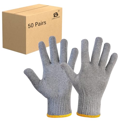 LABOR POWER Cotton Liners Safety Work Gloves