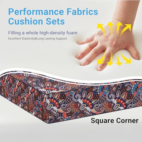 Image of IPYNBAP Outdoor Cushions for Patio Furniture,Outdoor Seat Cushion Set 24 x 24 x 4 Inch,Waterproof & Fade Resistant Outdoor Chair Cushions,Deep Patio Chair Cushion with Removable Cover,Artistic Floral
