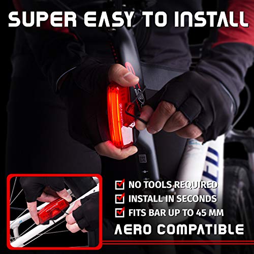 Luz Trasera Bici Recargable USB de Apace - Superbrillante 100 Lúmenes Luz Posterior de Bicicleta LED Fácil Enganche Luz Trasera Roja para Mountain Bike para Seguridad Optima en Bici - imagen 5