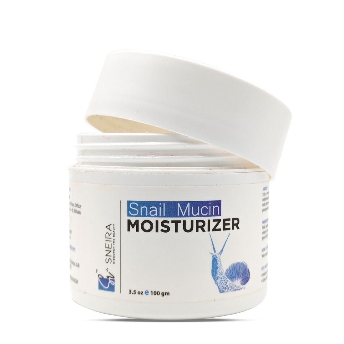 Snail Mucin Moisturizer (100ml, 3.5 fl oz) Snail Face Cream, Wrinkle Care, Firming Face Skin, Brighten Skin Tone Without Stickiness All in One Snail Repair Cream