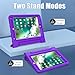 BMOUO Portable Electronic Device Cover for iPad 9.7 Inch 2018/2017, iPad Air 2 - Purple, Shockproof Kids Case Cover with Handle Stand and Screen Protector