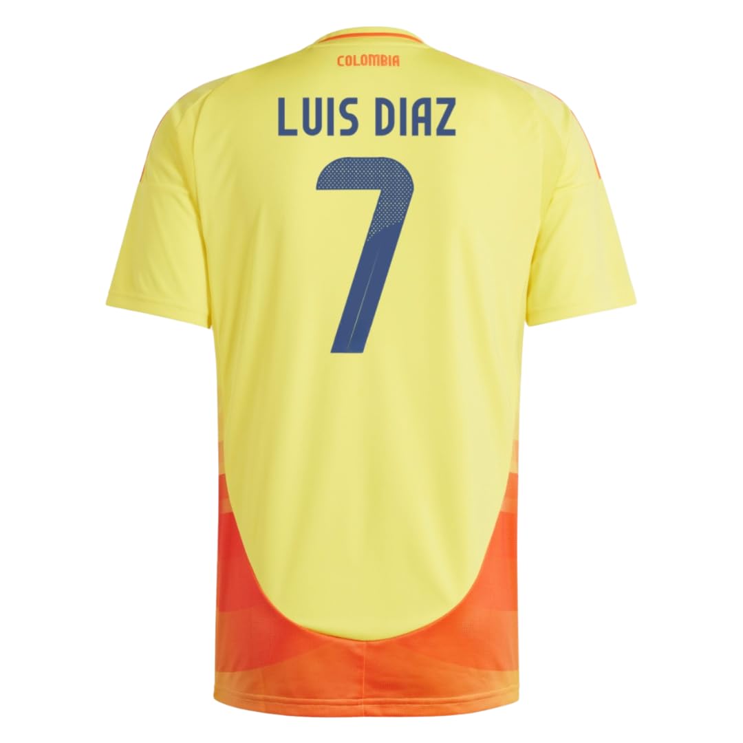 Colombia Luis Diaz #7 Soccer Jersey for Men Fan Version (US, Alpha, Small, Regular, Regular, Home)