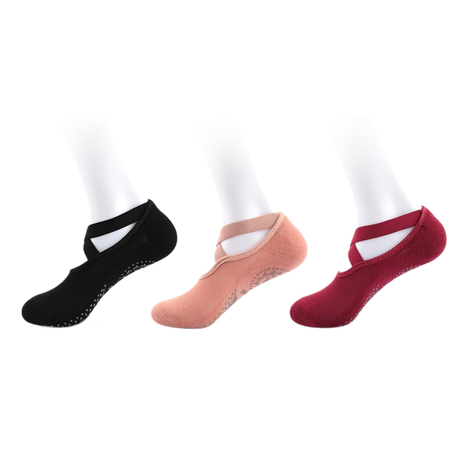 svlftecon Women Yoga Pilates Socks with Grips Non Slip Cotton for All Seasons Invisible Series 21