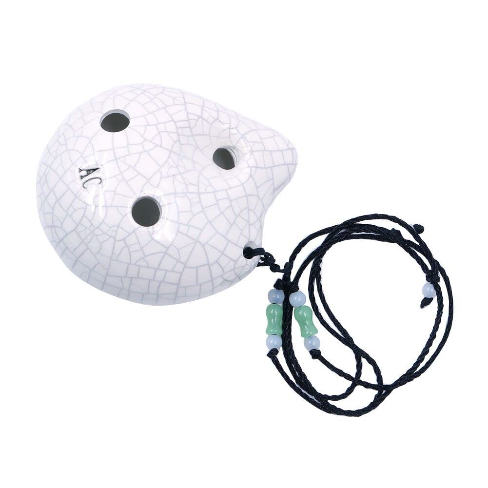 Alnicov 6 trous Ocarina,Bouteille de vin Style Alto C Ocarina,Ice Crack Glacé Craft Blanc