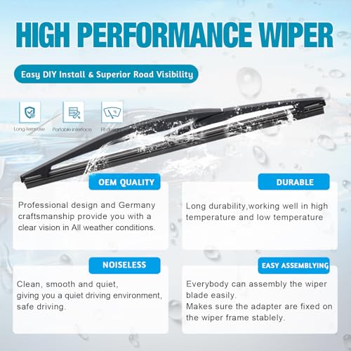 Image of VTOGOI Original Factory Quality Rear Windshield Wiper Blades Replacement For Acura MDX 2007-2013,BMW X5 2014-2018,Easy To Install 12 inch(Pack of 1)