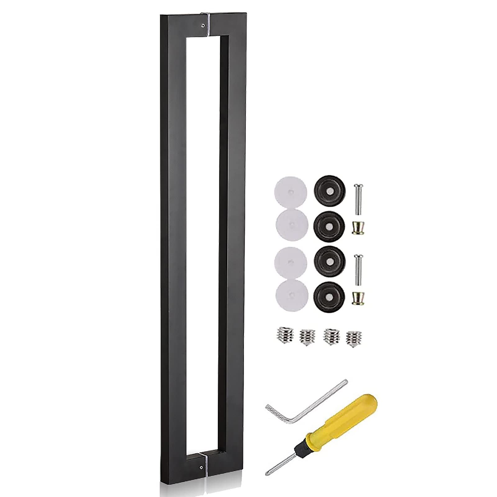 Cwcqgh Black Home/Front Door/Hotel/Restaurant Pull Push Bar,Modern Entry Glass Door Handle, 16/24/32/40/48Inch Long, Brushed Stainless Steel, Back To Back,-120Cm/47.2In
