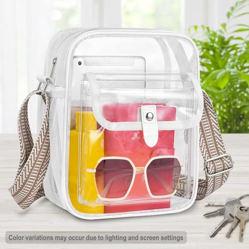 Image of SPODEARS Clear Crossbody Bag for Stadium, Concert, Festival & More - Adjustable Shoulder Strap & Bottle Holder