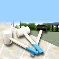 Vista 6 de DOITOOL Martillo de instalación de azulejos pequeños para niños, mango de madera, mazo de goma dura, juguete para niños, martillos de carpinteria