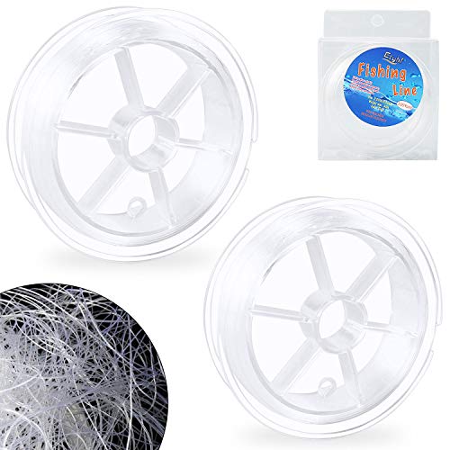 Fishing Line 2 Rolls Clear Nylon Fishing String,MOLECOLE Fishing Wire Nylon String for Outdoor Fishingï¼ŒHanging Decoration and Craft (2 Rolls)