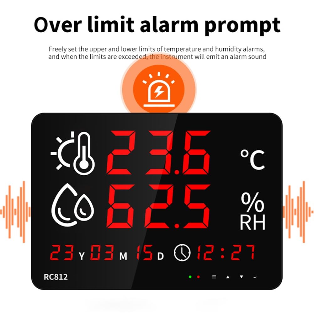 Wielofunkcyjny termometr cyfrowy elektroniczny monitor temperatury i wilgotności LED zegar domowy urządzenie wyświetlające
