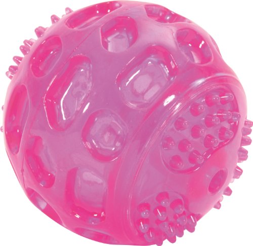 Zolux Balle Chien TPR diamètre 6,5 cm Rose, Balle sonore, résistante, Flottante et hygiène des Dents