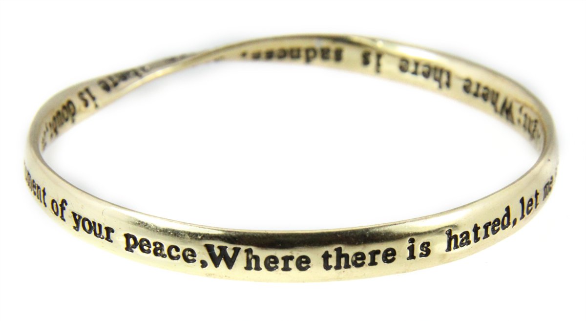 4031470 St Francis Prayer Bangle Bracelet Assisi Instrument of Peace Catholic