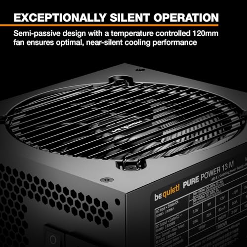Image of be quiet! Pure Power 13 M 750W Power Supply, 80 Plus Gold Certification, ATX 3.1 PSU, Support for PCIe 5.1 GPUs, semi-Passive 120mm be quiet! Fan, LLC Technology, Single Rail, for Overclocked GPUs