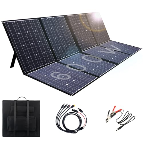 600W Solar panel, Tragbares Solarpanels Faltbar Solarmodul, 41V Ausgang, 23% Hohe Wirkungsgrad...