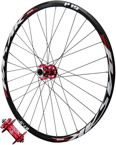 Roue avant VTT 27.5 pouces rouge en alliage d'aluminium robuste pour cassette 7 à 12 vitesses