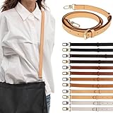 [masamilk] 本革ショルダーベルト バッグ用ストラップ 牛革製 細め 幅1.8cm 交換用 単品 (クリーム×シルバー)