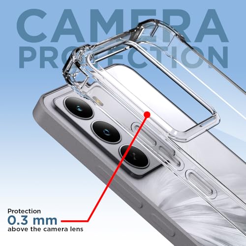 Image of Pikkme Back Cover for Realme C71 PC + TPU Clear Transparent Raised Edges Shockproof Protective Phone Bumper Case(Transparent)