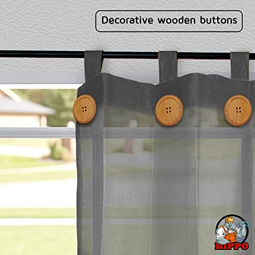 Image of HIPPO 180 GSM HDPE Outdoor Loop Curtain for Balcony & Patio Sun Blocking, UV Protection & Light-Filtering Curtains(Pebble-Grey- 3FTX9FT) Pack of 2
