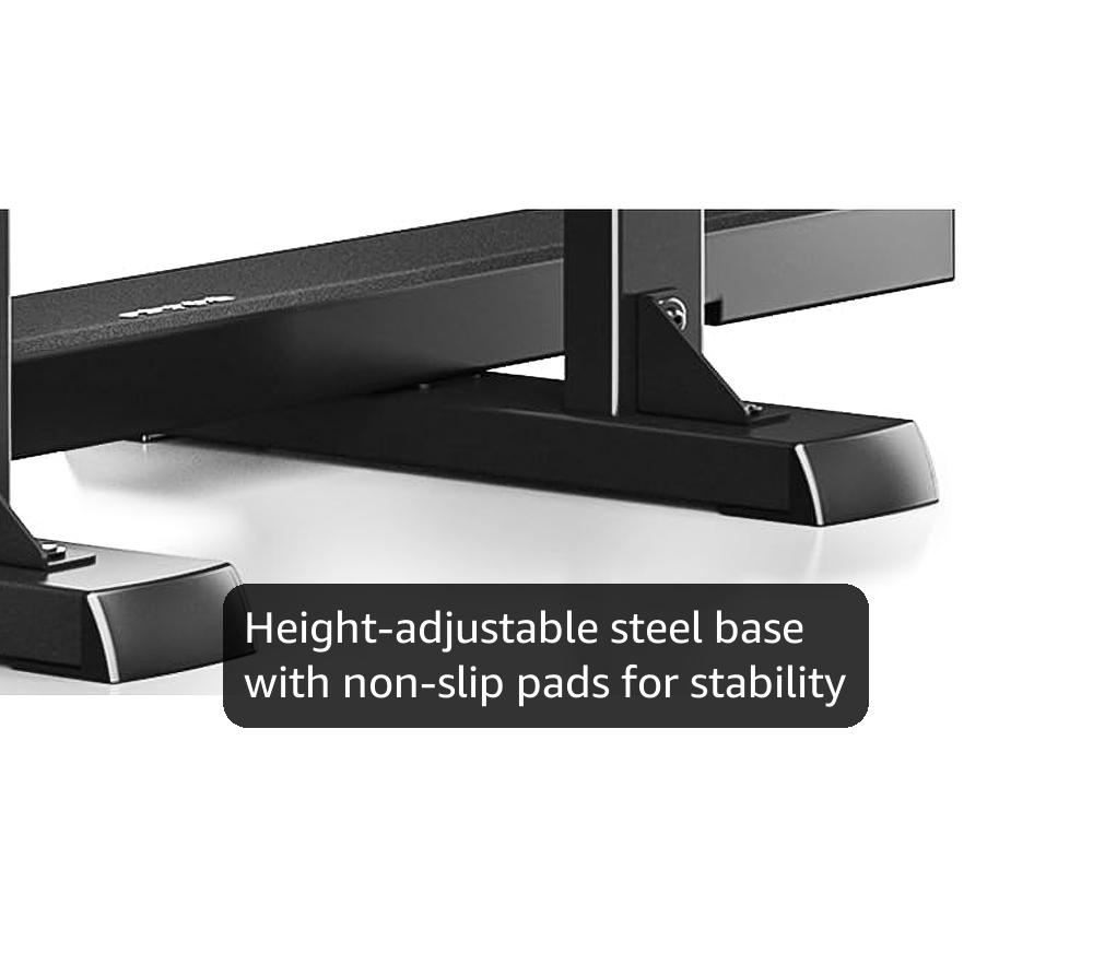 Rfiver Table Top TV Stand with Height Adjustable TV Legs, TV Stands Base with Cable Management for Most 37 to 86 Inch Flat or Curved TVs, Steel TV Feet Holds up to 150 lbs, Max VESA 800x600mm, Black