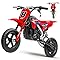 24V Kids Electric Dirt Bike - 250W Electric Motorcycle, 11 Mph Max Speed Electric Motorcycle Mini Bike with Music, 10 Miles Range, Twist Grip Throttle, Metal Suspension, Rubber Tires (Red)