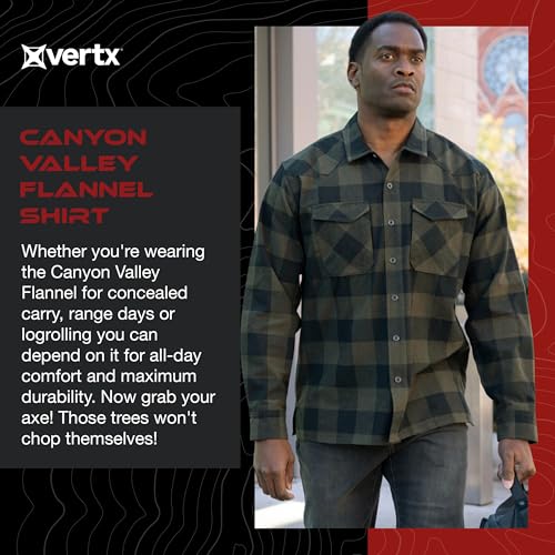 Vertx Canyon Valley Mens Tactical Flannel Shirt Long Sleeve Outdoor Work Shirts with Pockets, Tactical Operations Gear2