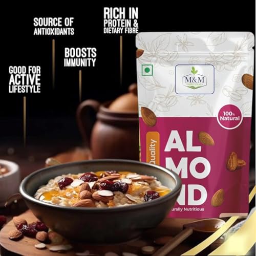 Image of M&M VARIETYWALA Whole Almonds | 100% Natural | Fresh & Crunchy | Protein-Rich Superfood | Ideal for Snacking, Cooking & Baking (1 kg)