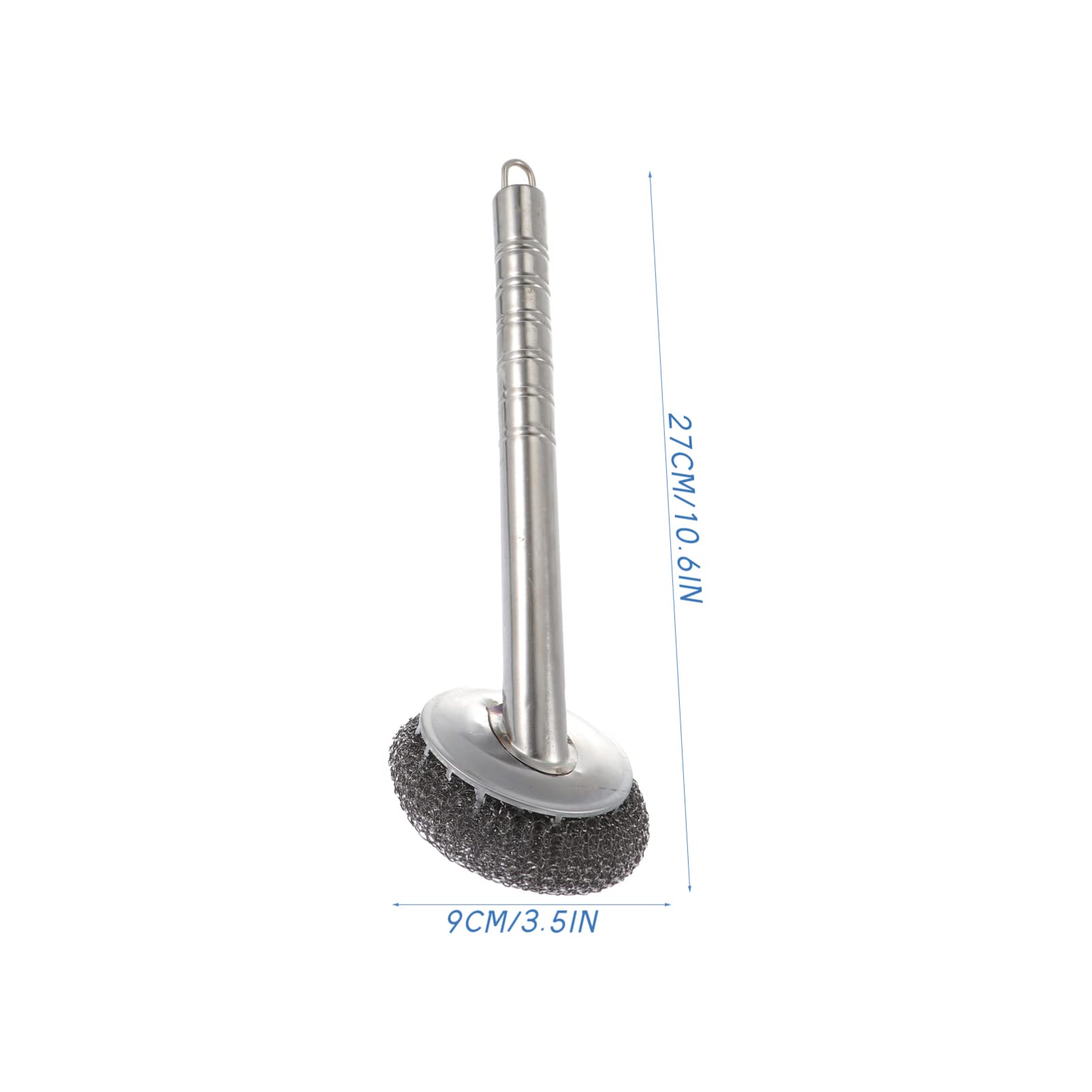 Luxshiny Dishwasher Cleaner Stainless Steel Sponges Scourer with Handle Pot Brush Metal Scouring Pads Kitchen Cleaning Tool Kitchen Scouring Cleaners Silver Dishwasher Detergent - Image 2