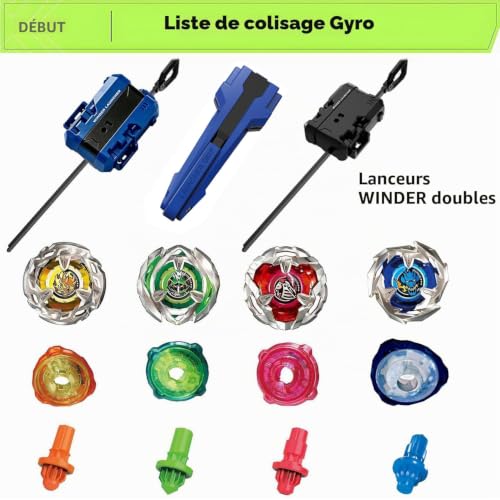 Bay X Battling Toupies Set 4 Pcs Metal Spinning Toupies avec Dual X Lanceur – vue 4