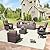 ALAULM 8 Pieces Patio Furniture Set with 2 Swivel Chairs Wicker Patio Conversation Set, Outdoor Sectional Furniture w/Coffee Table & Washable Seat Cushions-Sand
