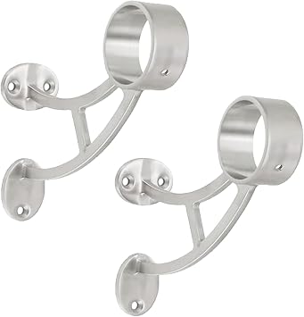 Two-Pack, Stainless Steel 316 Grade Bar Mount Foot Rail Bracket for 2" OD Bar Foot Rail Tubing, Satin Finish