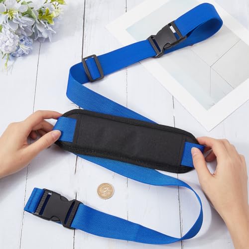 Image of GORGECRAFT Scooter Carry Strap Blue Beach Anti-Slip Shoulder Straps Replacement with Non-Slip Shoulder Pad Polyester Universal Adjustable Backpack Bicycle Carrying Straps for Foldable Balance Bikes
