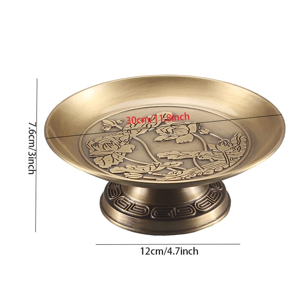Koszyk Owoce Retro talerz owocowy, mosiężny stojakowy hołd płyta uchwyt na kuchnię, liczniki, blat, wystrój domu Dekoracja Stołu Kuchni(30cm/11.8inch)