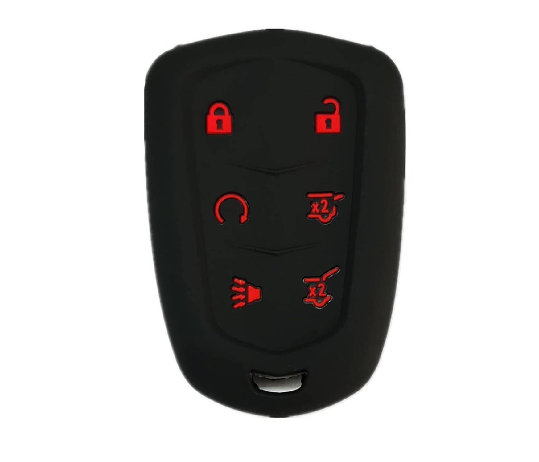 SOLDOUT 6 Buttons Keyless Entry Remote Car Smart Key Fob Shell Cover Soft Rubber Protective Case Compatible with Cadillac SRX CTS ATS XTS Escalade ESV