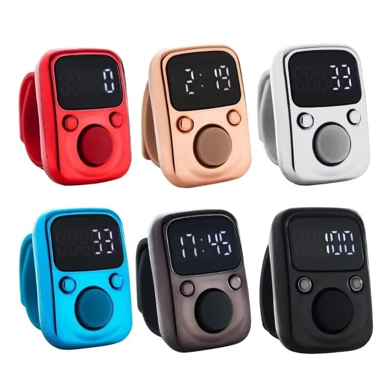 Image of Face Me Electric Finger Tally Counter Digital Tasbih Zikr Ring Pack of 1 Multicolour