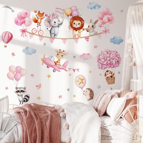Vinilos Decorativos Animales Globo Aerostático Rosado