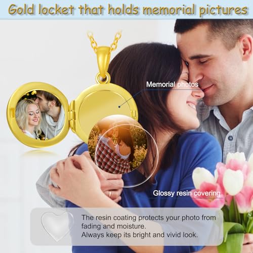 SOULMEET Personalized Large Round Crucifixion Cross Locket Necklace That Holds 2 Pictures Photo Silver/Gold Christianity Cross with Jesus Locket 1 Inch Photo Locket Gift for Woman Men4