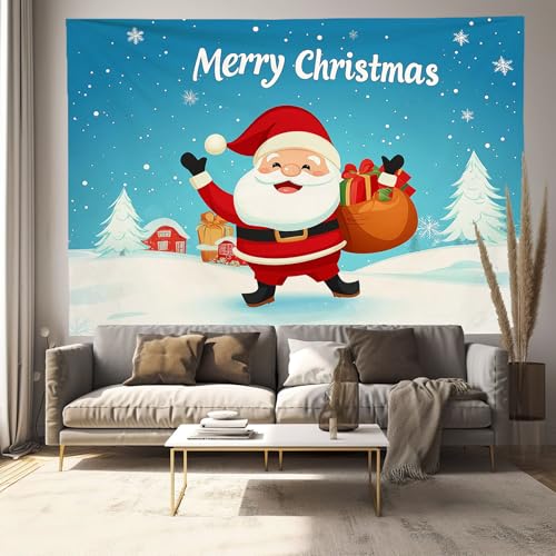 Tapisserie Père Noël dessin animé drapé décoratif de chambre