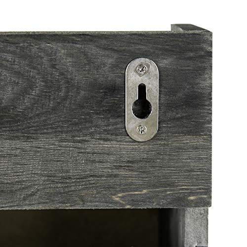 Mygift Mail And Key Holder For Wall, Rustic Vintage Gray Wood Organizer Rack With 4 Hooks And Chalkboard Label #TOP5
