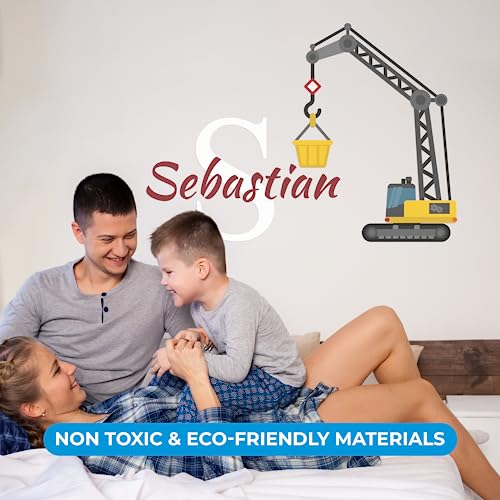 Vinilo Decorativo Infantil Grúa Construcción Personalizable miniatura 6