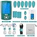 Belifu Dual Channel TENS EMS Unit with 12 Pads, 24 Modes Muscle Stimulator, Electronic Pulse Massager Muscle Massager for Pain Relief Therapy, Fastening Cable Ties, Dust-Proof Drawstring Storage Bag