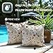 JANGYUHH 2er Set Outdoor Kissen Wetterfest Kissenbezug 40x40 cm Modern Blumen Dekokissen Sommer Kissenbezüge für Garten Sofa Couch Wohnzimmer Schlafzimmer Doppelseitiges Muster