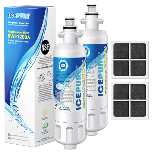 ICEPURE 46-9690 Replacement for LG LT700P ADQ36006101 Kenmore Elite 46 9690 LFXC24726S 469690 ADQ36006102 LMXS27626S LFXS30766S Refrigerator Water Filter and LT120F Fresh Air Filter 2Combo