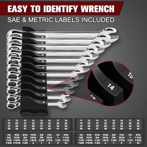 42-tool magnetic wrench organizer customizable wrench organizer set for tool box wrench holder for tool drawer storage black 42 pcs