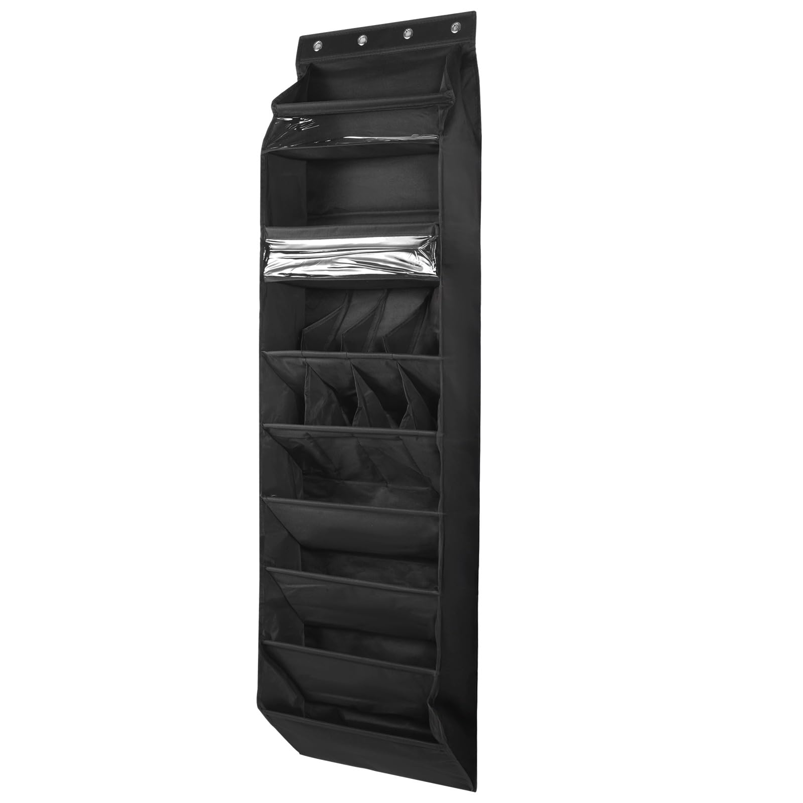 Generisch Tür Schuhorganizer, Hänge Schuhorganizer mit 14 Taschen aus 600D Oxford Stoff, Schrank Schuhaufbewahrung, 66,9 x 16,5 x 6 in, platzsparendes Hängeregal für Zuhause, Schwarz