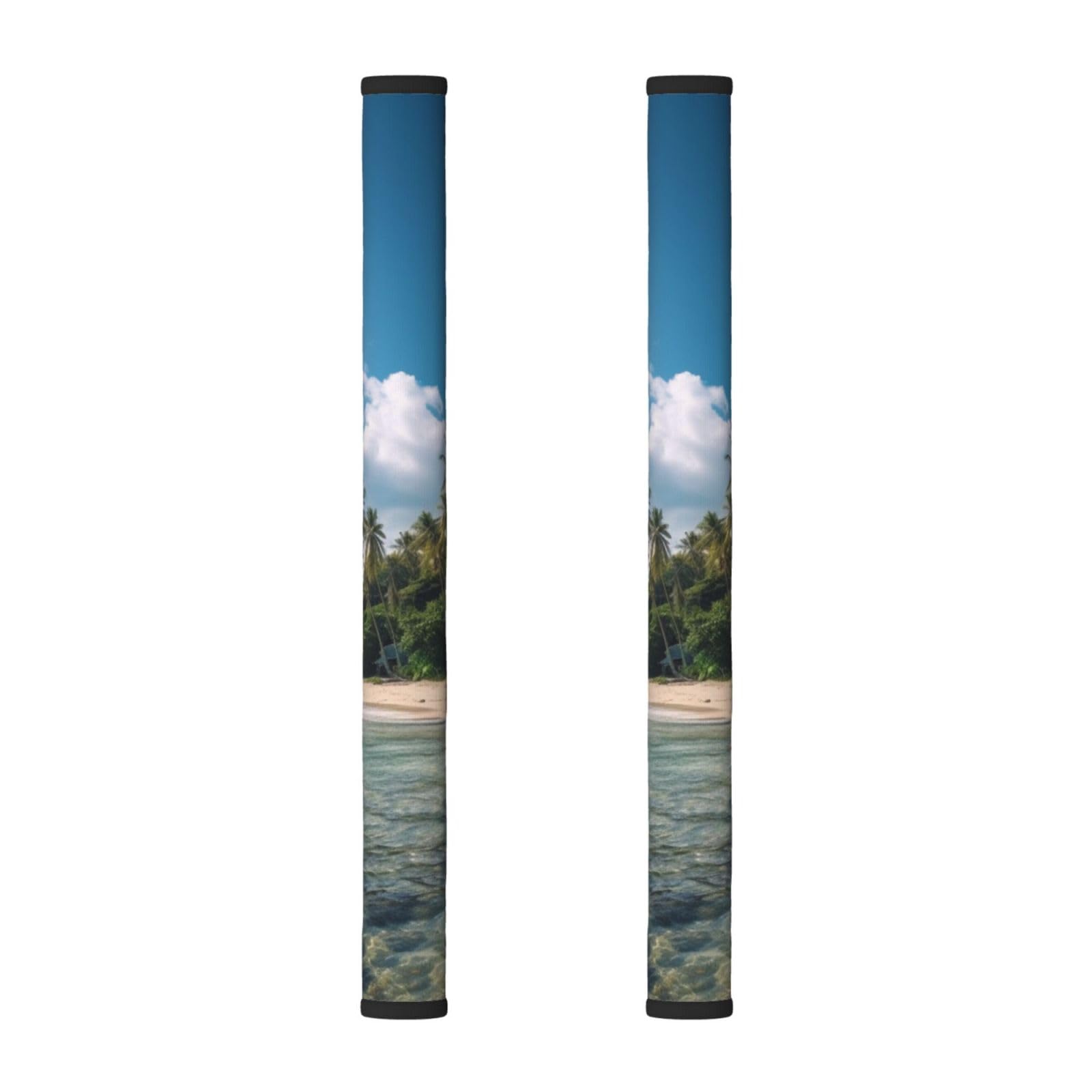 VGFJHNDF Refrigerator Door Handle Covers 2-Pack, Sea_Tropical_Palm_Trees_Beach_Nature Printed Protect and Decorate for Fridge Ovens Dishwashers