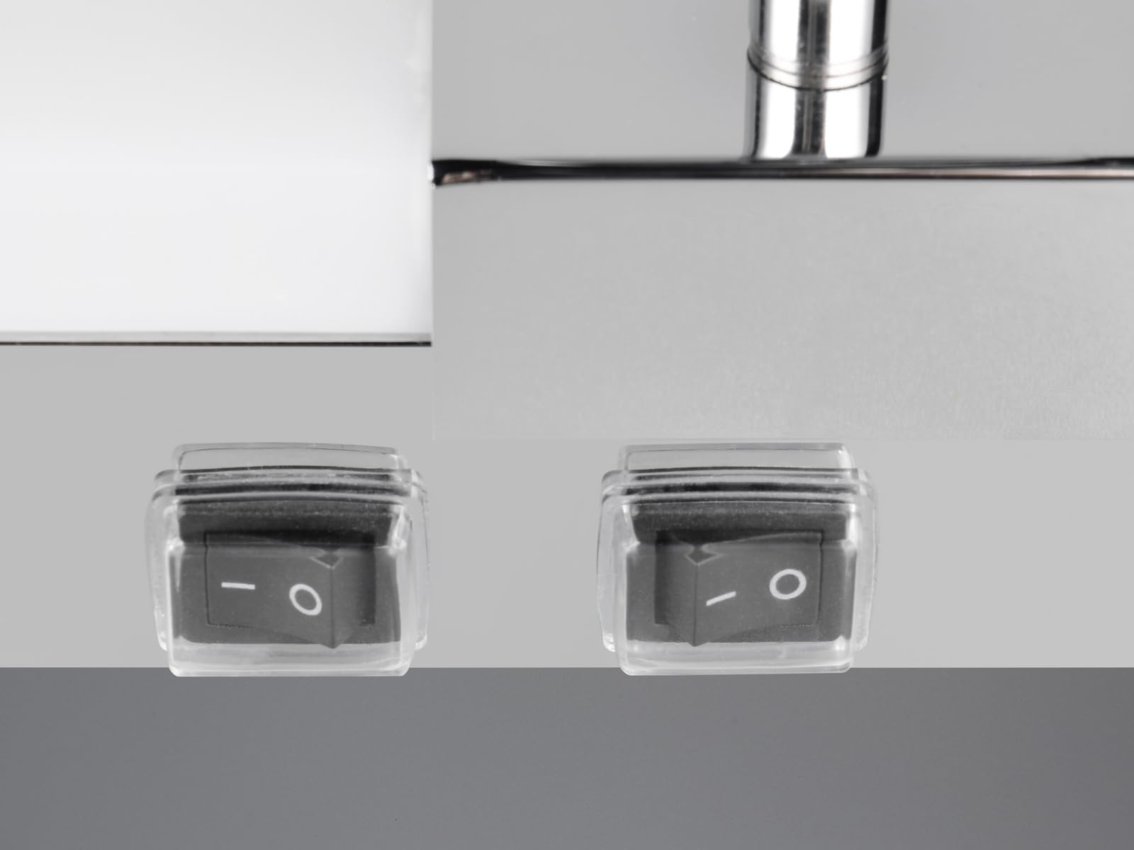 Bad Spiegelleuchte mit 2 Strahlern und Schalter, Silber Chrom Breite 60cm