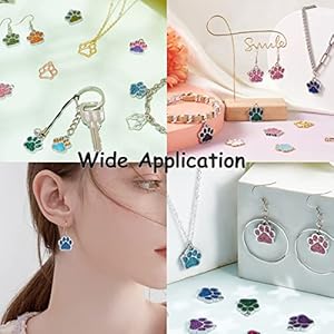 Enamel paw print charm with glitter powder alloy enamel cat dog charm animal dog paw charms pendants for keychain diy jewelry craft making   cucciolini doodles