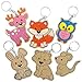Produktbild Baker Ross AX182 Schlüsselanhänger aus Holz, Motiv: Tiere aus dem Wald, Packung mit 10 Stück, zum Ausmalen, Holzbastelsets für Kinder, Mittel