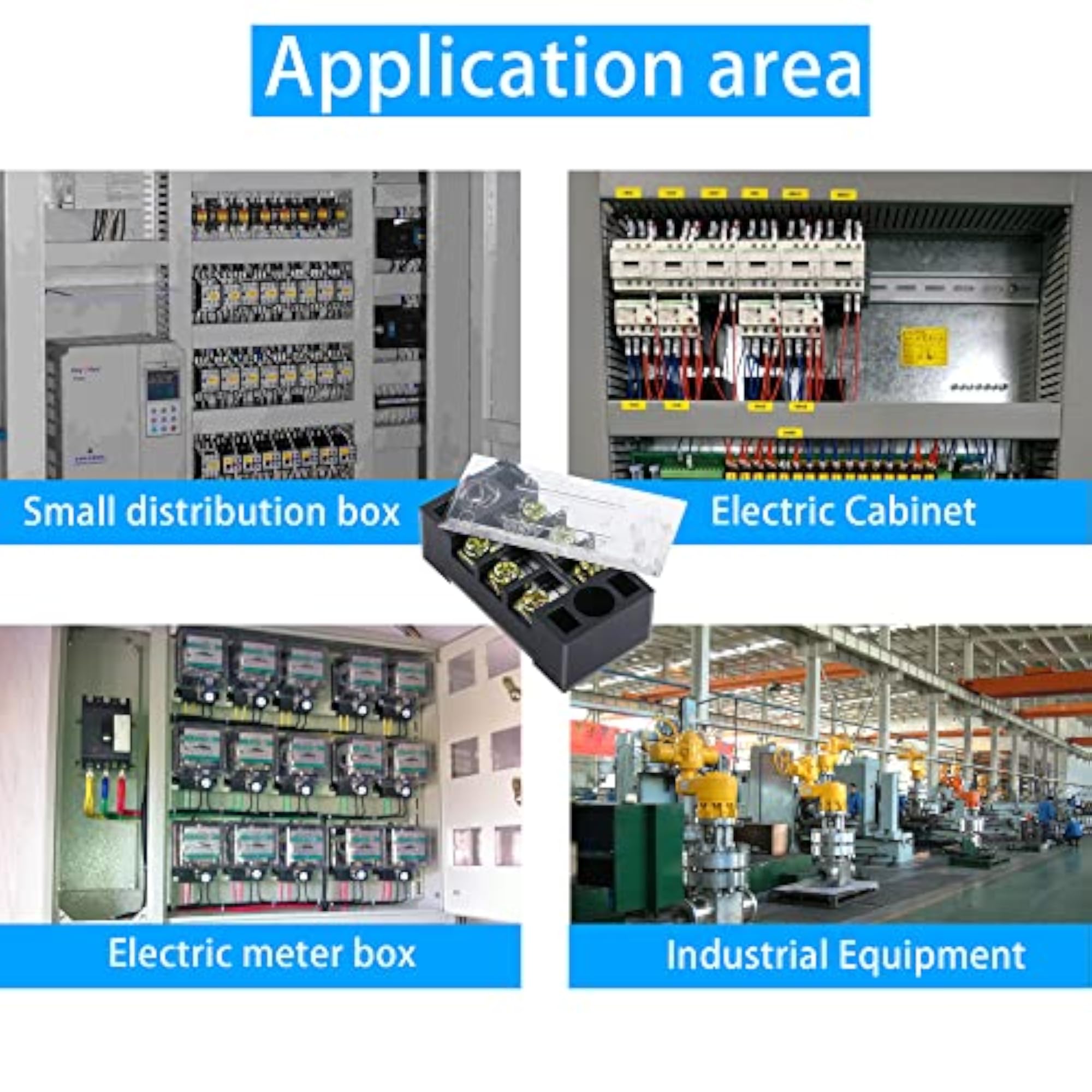 600V 15A Barrier Screw Terminal Strip Block, 3 Positions